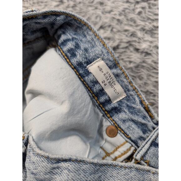 Pacsun Jeans Women 24 Blue High Rise Bootcut Distressed Grunge Acid Wash Casual - Picture 4 of 10